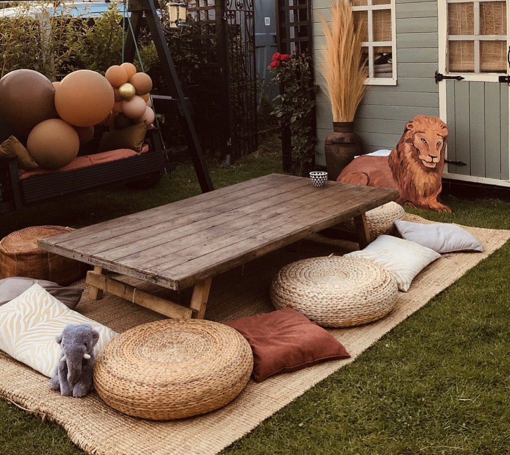 Low wooden garden table sale